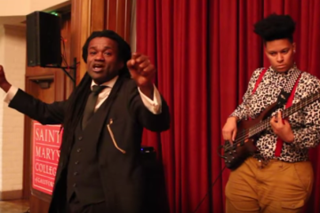 Rev. Osagyefo Sekou and  Jay-Marie Hil at St. Mary's (Screen shot from St. Mary's video of their performance)