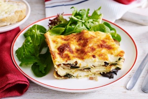 Mushroom, ricotta and spinach lasagne