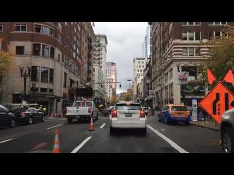 Driving Downtown - Portland Oregon USA