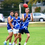 13-3-16. Members of the Unity Cup team during training at Caulfield Park wearing their new jumpers that were designed by Year 12 student  Jayden Beville. Photo: Peter Haskin