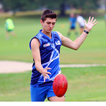 13-3-16. Members of the Unity Cup team during training at Caulfield Park wearing their new jumpers that were designed by Year 12 student  Jayden Beville. Photo: Peter Haskin