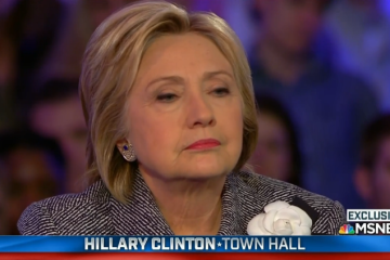 Screen shot from MSNBC Hillary Clinton Town Hall