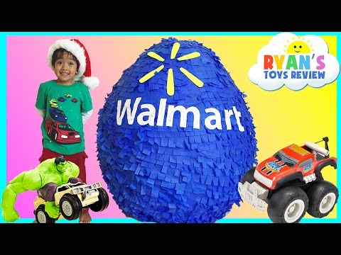 GIANT EGG SURPRISE OPENING WALMART Top Toys Chosen by Kids Hulk Smash Toys Cars Max Tow Truck