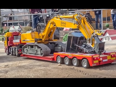 RC truck excavator HEAVY transport to the construction site!