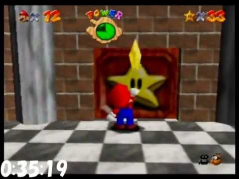 Super Mario 64 (N64) 120 star Speed run 1:49:49