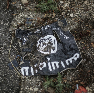 The flag of the radical Islamist organization Islamic State of Iraq