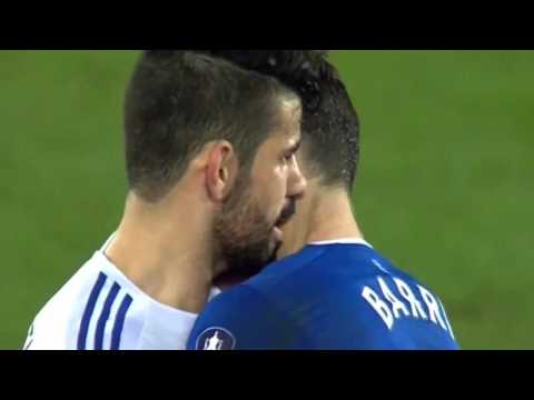 Diego Costa Bites Gareth Barry during Chelsea vs Everton Game