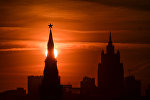 One of the Kremlin towers in Moscow.