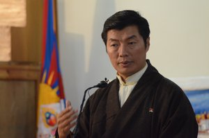 File - Dr. Lobsang Sangay, political head of the central Tibetan administration speaks at the launch of Tibet Policy Institute at Kashag Secretariat, Dharamshala, India, 15th February 2012.