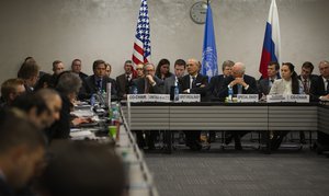 File - Deputy Secretary of State Antony "Tony" Blinken speaks at a meeting of the International Syria Support Group (ISSG) Ceasefire Task Force to express U.S. support for the ongoing effort to nurture the cessation of hostilities in Syria at the Palais de Nations in Geneva, Switzerland, on March 3, 2016.