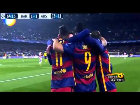 Liga Champion, FC Barcelona vs Arsenal 3 - 1 All Goals Highlights 2016 03 17