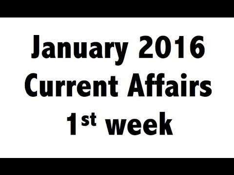 January 2016 1st week - Best current affairs MCQ questions (HINDI)