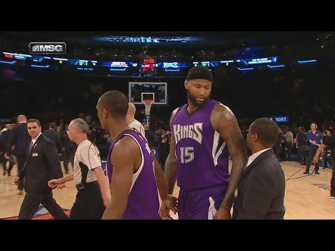 DeMarcus Cousins Shoves MSG Security Guard | Kings vs Knicks | March 20, 2016 | NBA 2015-16 Season