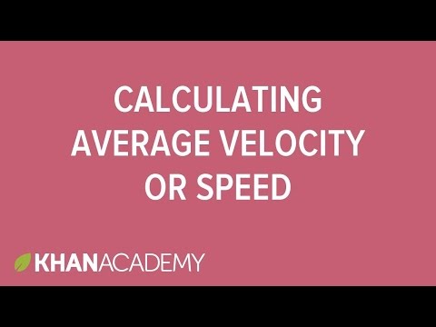 Calculating Average Velocity or Speed