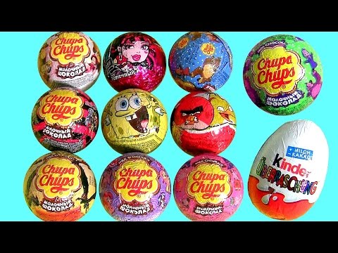 Surprise Eggs Chupa Chups Kinder SpongeBob AngryBirds MonsterHigh PeppaPig Nickelodeon