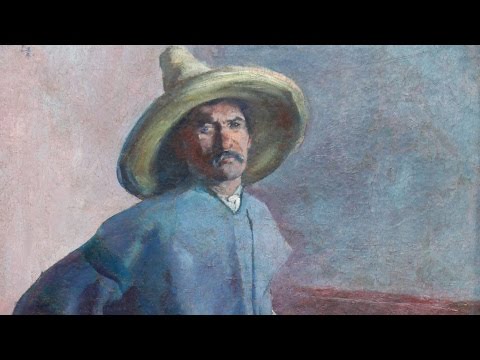 Top Finds: 1904 Diego Rivera "El Albañil" Oil Painting