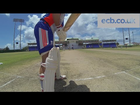 England batsman Jonathan Trott faces Adil Rashid leg-spin - GoPro footage