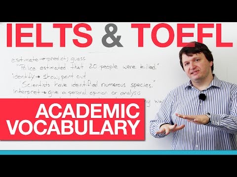 IELTS & TOEFL Academic Vocabulary - Verbs (AWL)