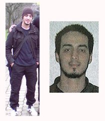 In this undated combination photo provided by the Belgian Federal Police in Brussels on Monday, March 21, 2016, suspect Najim Laachraoui is shown.