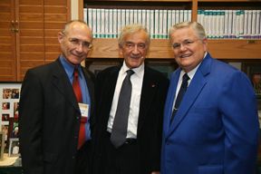 Elie Wiesel with Dear Pastor John Hagee and Uzi Landau of Avigdor Liebermans Yisrael Beiteinu Party