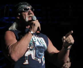 File - Hulk Hogan watching his daughter Brooke Hogan performing at the Bank Atlantic Center in Sunrise Florida during the Jingle Ball Concert