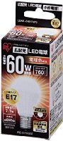 アイリスオーヤマ LED電球 60W形相当 (電球色相当) E17口金 広配光 LDA8L-G-E17-6T2