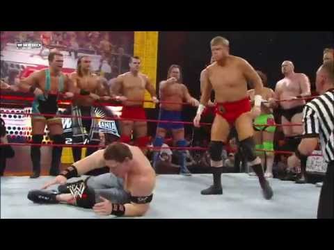 John Cena & Randy Orton battle the entire Raw roster