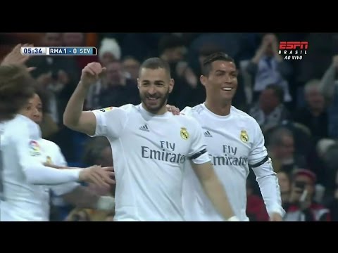 Real Madrid vs Sevilla 4-0 Gol de Karim Benzema [Goal] La Liga BBVA 20/03/2016