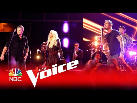 The Voice 2016 - Christina Aguilera, Adam Levine, Pharrell Williams and Blake Shelton: "I Wish"