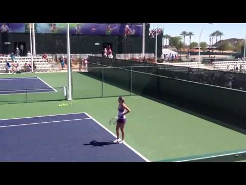 Victoria Azarenka practices in Indian Wells Tennis Garden