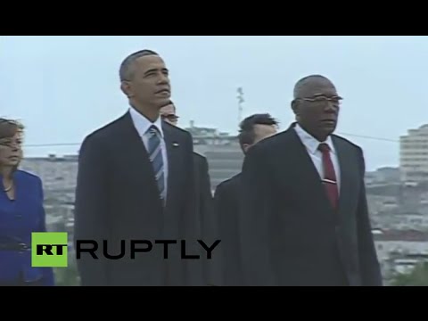 LIVE : Barack Obama visit in Cuba: Wreath laying at the José Marti Memorial in Havana