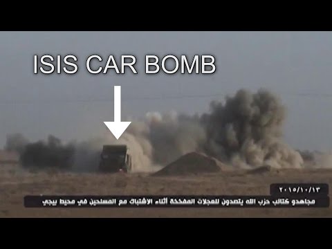 Destruction of an ISIS car bomb by Kata'ib Hezbollah fighters near Baiji, Iraq (October 13, 2015)