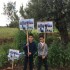 Children holding banners commemorating Rachel Corrie