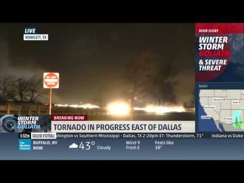 Rowlett, TX Tornado Live on The Weather Channel 12-26-15