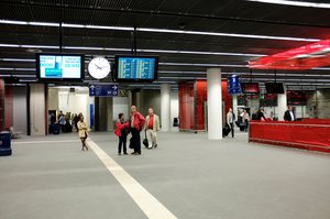 Brussels National Airport railway station - Belgium.