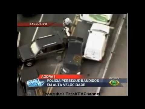 Incredible Police Chase In Brazil (with Police shooting bullets) (10 Oct 2010)