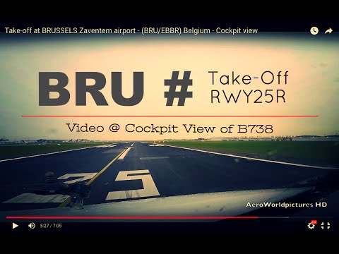 Take-off @ BRUSSELS - Zaventem airport (BRU/EBBR) Belgium # Cockpit view - RWY25R