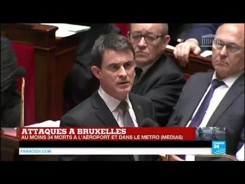 Attentats de Bruxelles - Manuel Valls à l'Assemblée : "nous sommes en guerre !"