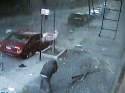 Security camera captures East Harlem building explosion