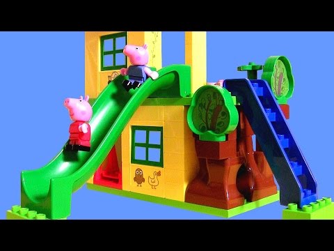 Peppa Pig Playhouse Lego Blocks Playground Park with See-Saw & Slide House Set by DisneyCollector