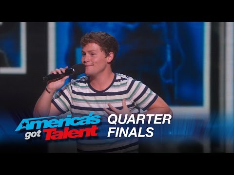 Drew Lynch: Stuttering Comedian Jokes About His Service Dog - America's Got Talent 2015