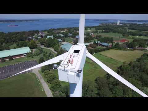 Drone Captures Man Sunbathing on Wind Turbine