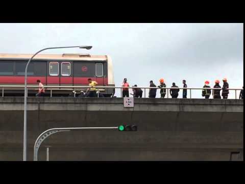 SCDF officers on the track near Pasir Ris MRT on March 22