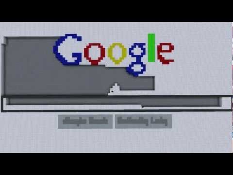 Google logo in Minecraft