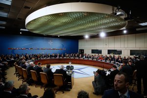 NATO foreign ministers gather for the session to formally admit Montenegro at NATO Headquarters in Brussels Wednesday, Dec. 2, 2015.