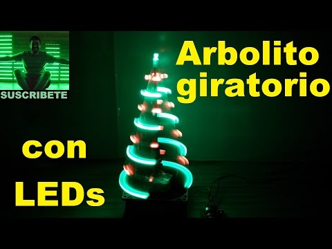 Arbolito giratorio con leds (proyecto navideño muy facil), spinning led christmas tree