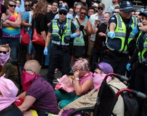 Protesters disrupt Pride march