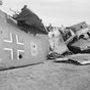 Black and white negative, wrecked aeroplanes at the Cowley Dump