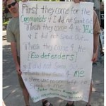 Protestors w/sign