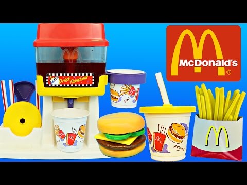 McDonalds Happy Meal Magic DRINK FOUNTAIN Playset & Frozen Anna, Spiderman & Barbie McDonalds Toys